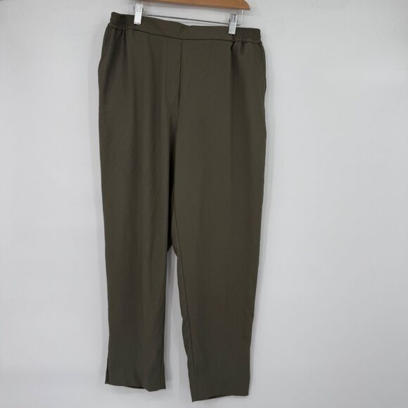 Anthropologie Women's M Green The Essential Pull-On Trouser Pockets - Picture 1 of 15